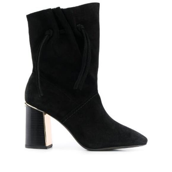 TORY BURCH Gigi 85 Knotted Suede Ankle Boots In Black